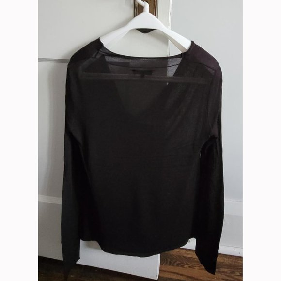 Aritzia Babaton Black Rayon Cowl Neck Long Sleeve - Picture 3 of 8